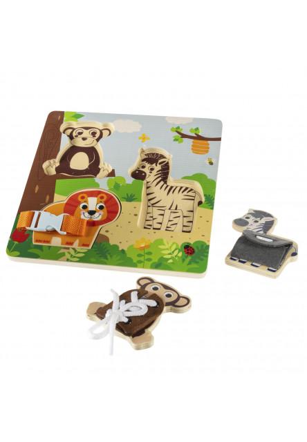 Dřevěné montessori puzzle, Wood, Hnědá