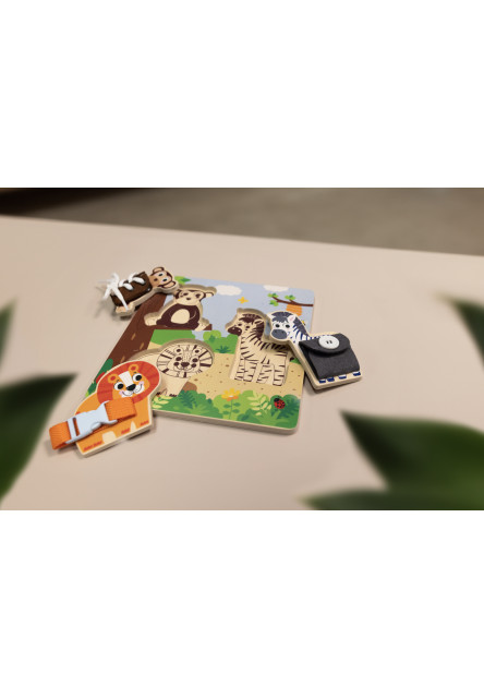 Dřevěné montessori puzzle, Wood, Hnědá