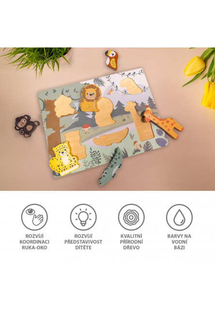 Dřevěné puzzle jungle, Wood