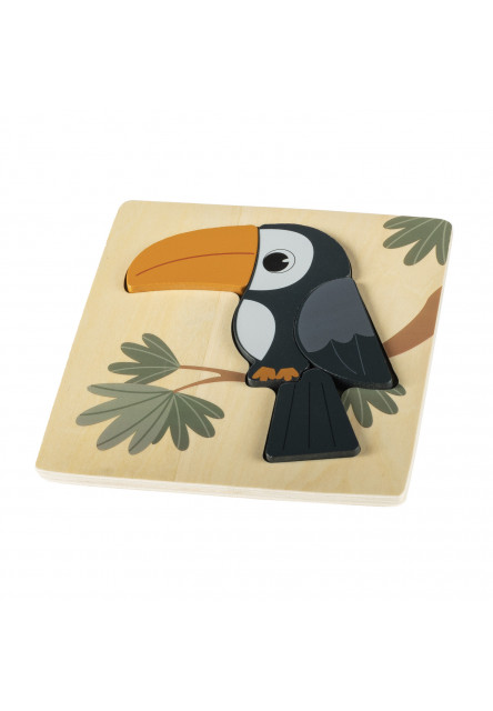 Dřevěné puzzle malé, Toucan