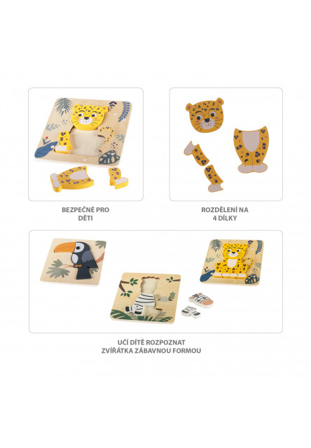 Dřevěné puzzle malé, Zebra