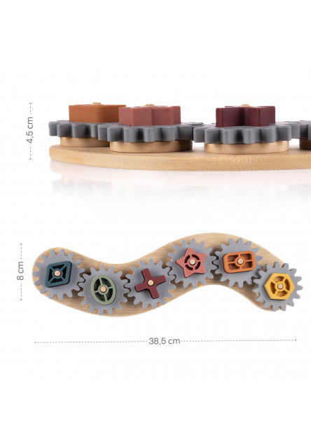 Silikónová bambusová skladačka ozubené kolieska, Multicolor