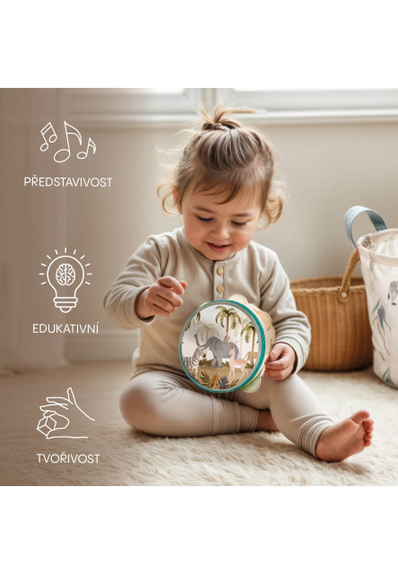 Drevená detská tamburína