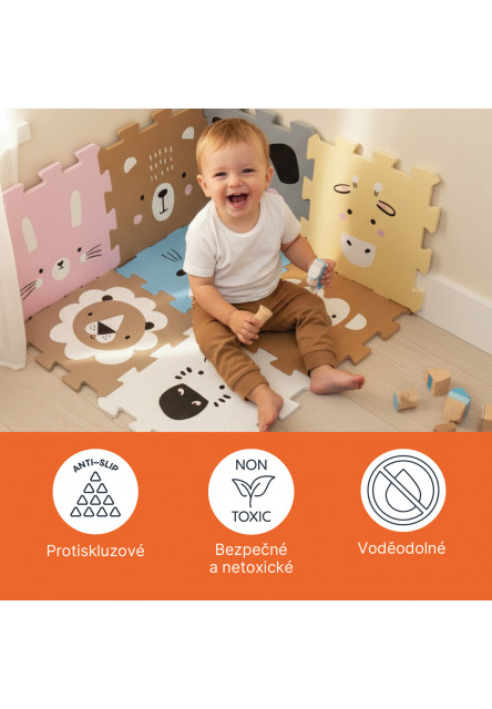 Penová podložka Puzzle 30x30 cm 9ks, Forest