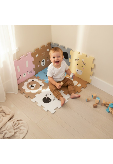 Penová podložka Puzzle 30x30 cm 9ks, Wild Life