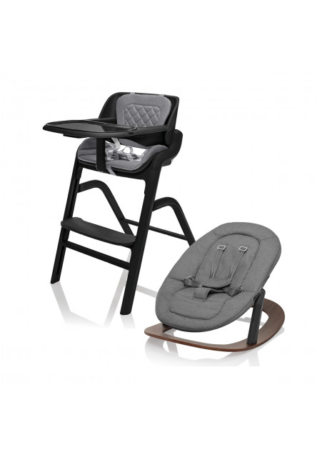 Set stolička Inpira + novorodenecký set + hojdacia základňa, Berry Black