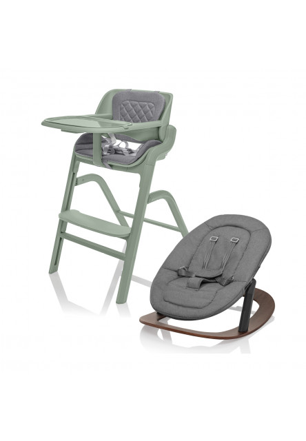 Set stolička Inpira + novorodenecký set + hojdacia základňa, Pistacio  Green