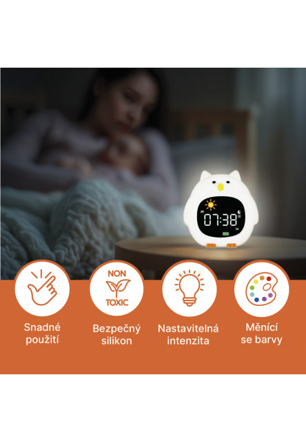 Silikónový detský budík s nočným svetlom a hudbou, Dog