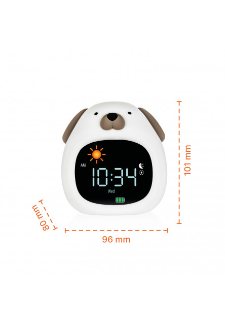 Silikónový detský budík s nočným svetlom a hudbou, Dog
