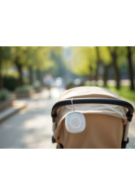 Prenosný usínací modul Premium s LED svetlom, bielym šumom a zvukmi, White