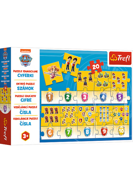 Trefl Vzdelávacie puzzle 20 - Čísla Paw Patrol