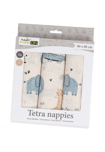 Bubaba Látkové pleny 3 ks Beige Safari