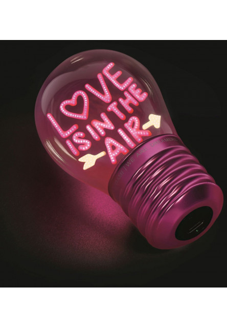Stolná lampička v tvare žiarovky Legami Bulb Fiction - Love Is In The Air