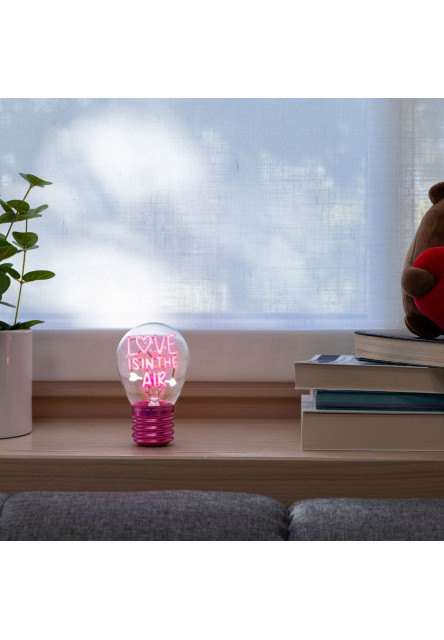 Stolná lampička v tvare žiarovky Legami Bulb Fiction - Love Is In The Air