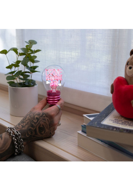 Stolná lampička v tvare žiarovky Legami Bulb Fiction - Love Is In The Air