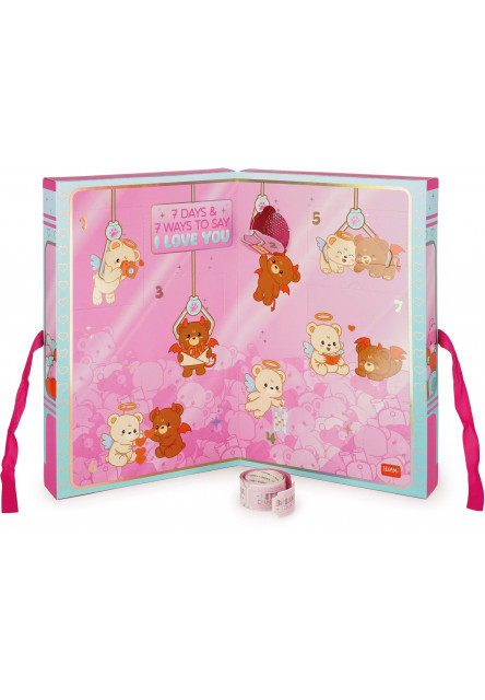 Box so 7 prekvapeniami Legami - 7 dní, 7 spôsobov, ako povedať „Milujem ťa“ - Love