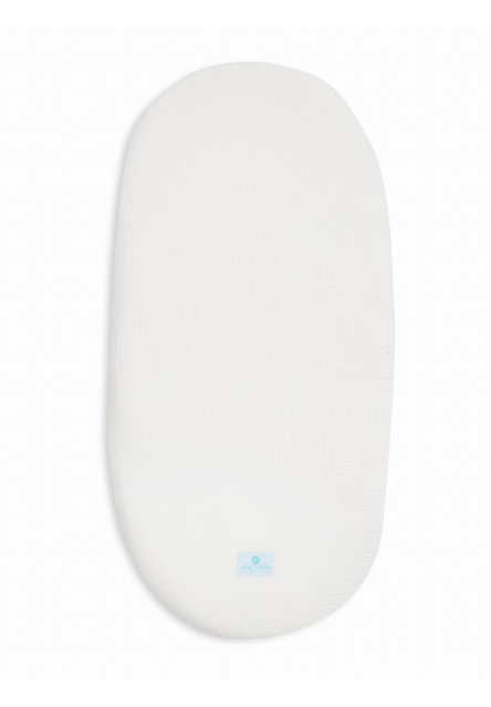 Prostěradlo Ahojbaby z mušelínové bavlny do kočárku, košíku a kolébky Cloud bílé