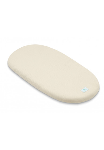 Prostěradlo Ahojbaby z mušelínové bavlny do kočárku, košíku a kolébky Sand pískové