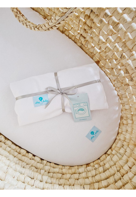 Prostěradlo Ahojbaby z organické bavlny do kočárku, košíku a kolébky Caffe Latte béžové