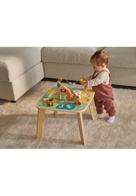 Stolek s aktivitami dřevěný Farmers Funday