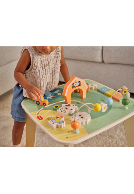 Stolek s aktivitami dřevěný Farmers Funday