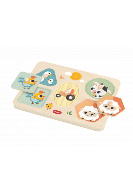 Puzzle se zvuky dřevěné Farmers Funday