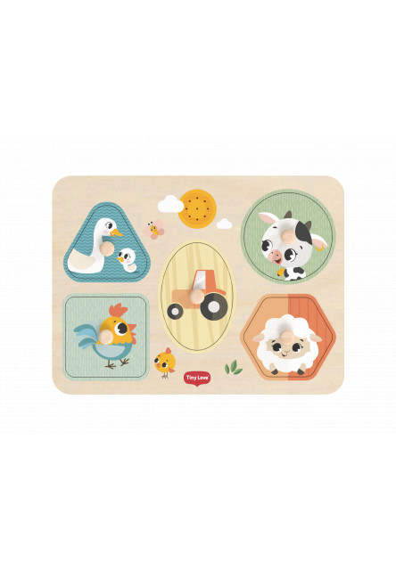 Puzzle se zvuky dřevěné Farmers Funday