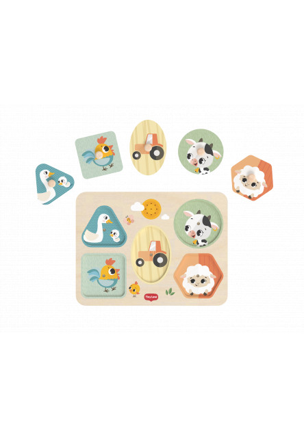 Puzzle se zvuky dřevěné Farmers Funday