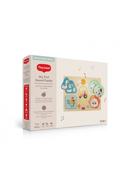 Puzzle se zvuky dřevěné Farmers Funday