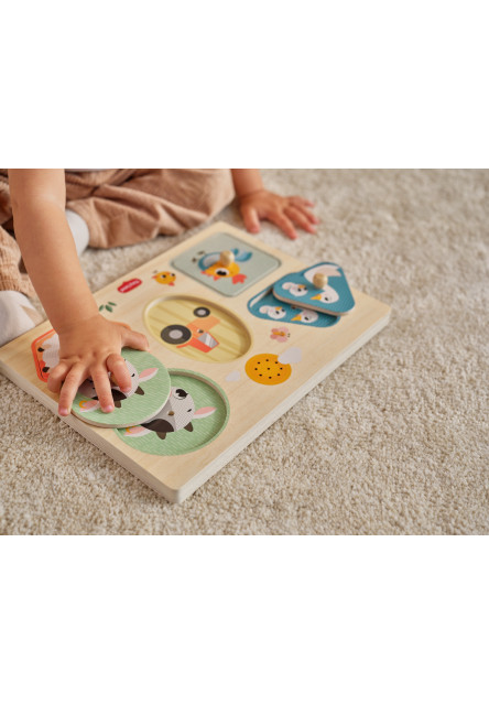 Puzzle se zvuky dřevěné Farmers Funday