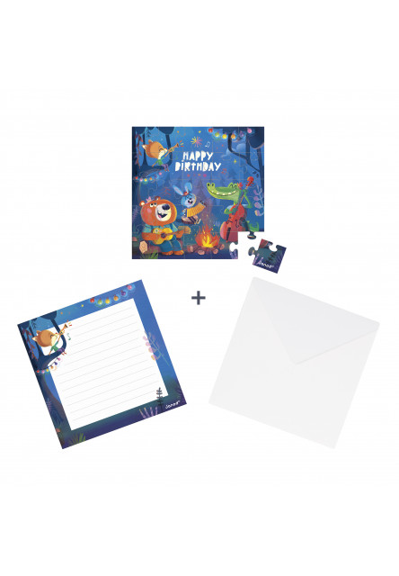 Blahoželanie k narodeninám s puzzle Les