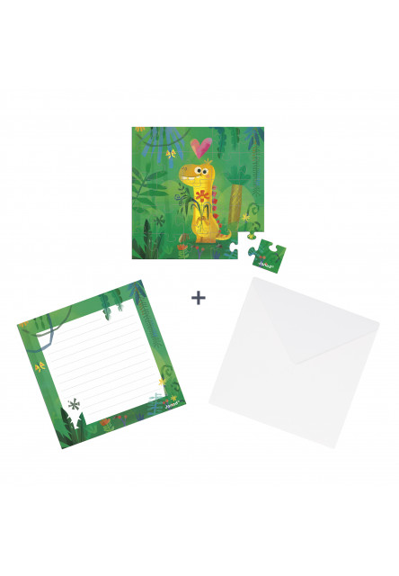 Blahoželanie k narodeninám s puzzle Dinosaurus