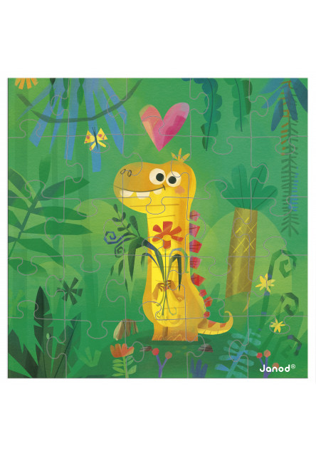 Blahoželanie k narodeninám s puzzle Dinosaurus