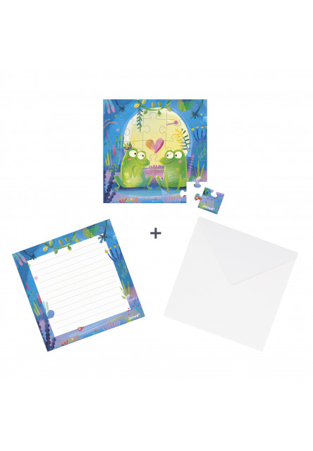 Blahoželanie k narodeninám s puzzle Láska v rybníku