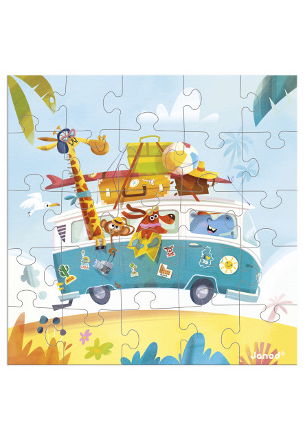 Blahoželanie k narodeninám s puzzle Na cestách