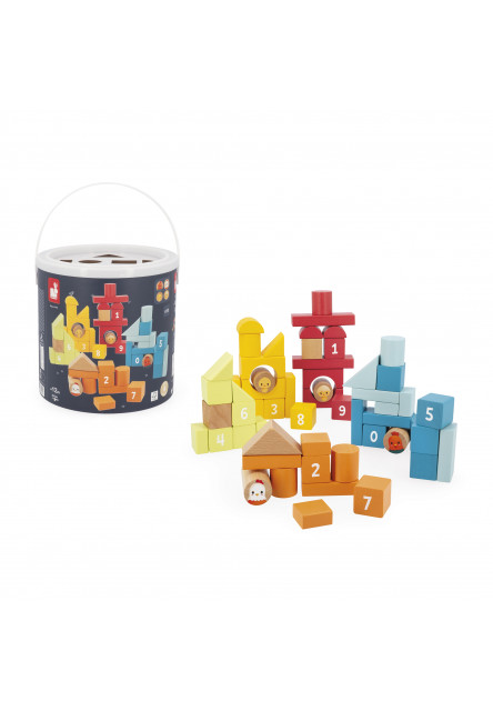 Farma Sada drevených kociek v praktickom súdku 56 ks