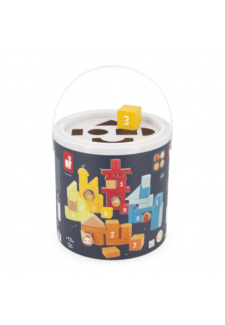 Farma Sada drevených kociek v praktickom súdku 56 ks