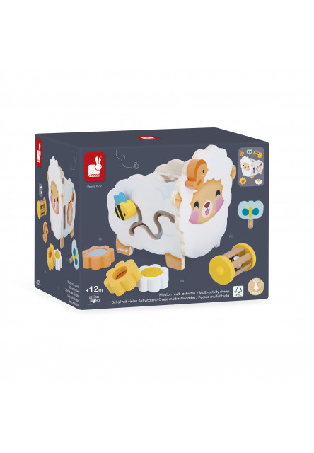 Farma Drevená motorická hračka Ovečka s mnohými aktivitami