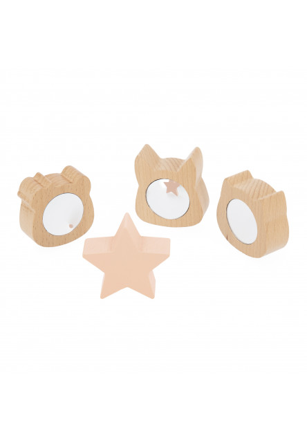 Pure Drevené triedenie tvarov s látkami