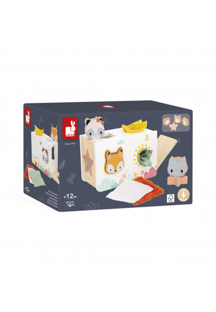 Pure Drevené triedenie tvarov s látkami