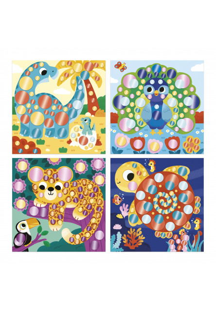 My arts&crafts Mini Trblietavé okrúhle nálepky Tiger a kamaráti od 3 rokov