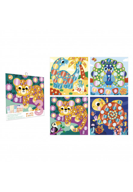 My arts&crafts Mini Trblietavé okrúhle nálepky Tiger a kamaráti od 3 rokov