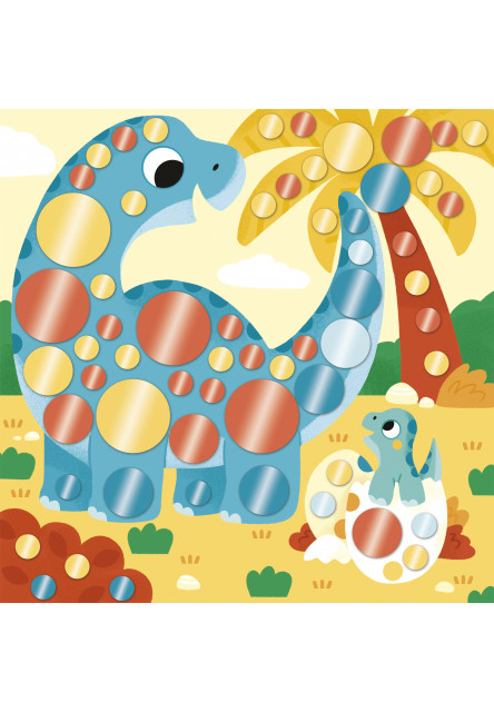 My arts&crafts Mini Trblietavé okrúhle nálepky Tiger a kamaráti od 3 rokov