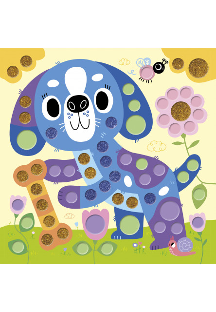 My arts&crafts Mini Okrúhle nálepky Psík a kamaráti od 3 rokov