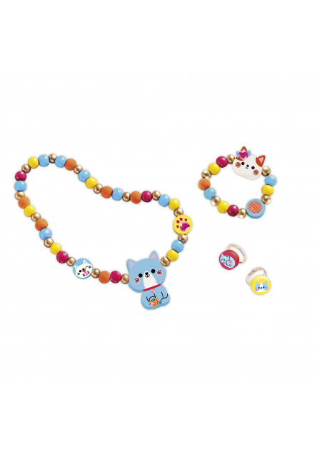 Atelier Kreatívna sada Výroba šperkov Drevené korálky Mačičky 4 ks