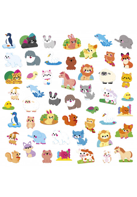 Stickers Veľké samolepky Zvieratká 50 ks