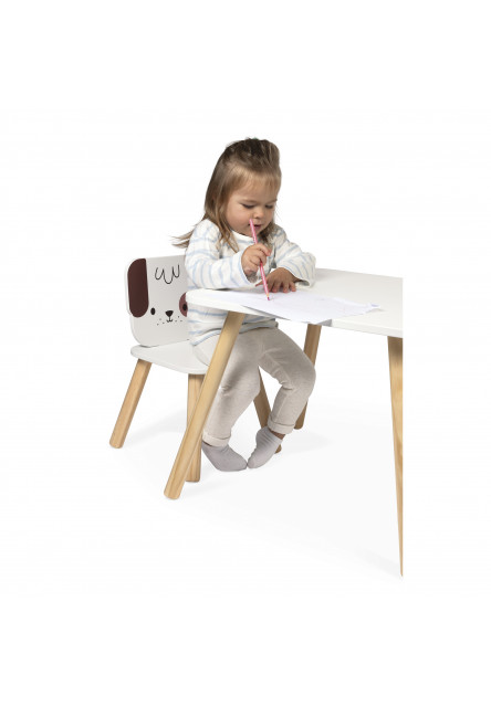 Drevená stolička pre deti Psík