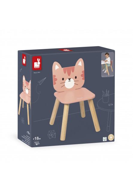 Drevená stolička pre deti Mačička