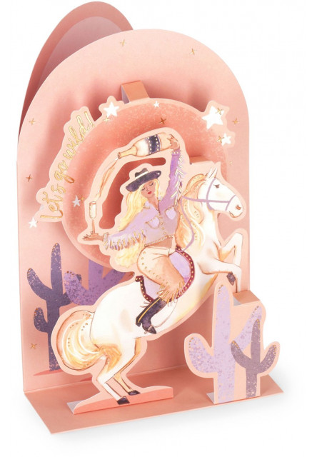 Darčekové prianie Legami Pop-Up Card - Pop-Up Greeting Card - Cowgirl
