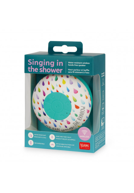 Vodeodolný bezdrôtový reproduktor Legami Singing In The Shower - Shower Speaker Water Resistant - After Rain